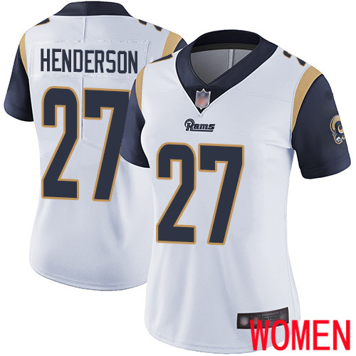 Los Angeles Rams Limited White Women Darrell Henderson Road Jersey NFL Football #27 Vapor Untouchable